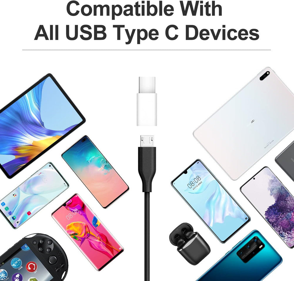 (Paquet de 2) Connecteur adaptateur micro USB femelle vers USB-C mâle (Paquet de 2) Connecteur adaptateur micro USB femelle vers USB-C mâle
